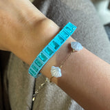 Set of 2 - Mermaid’s Touch Stack - Shell and Gem Bracelet