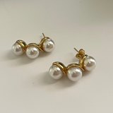 Pearl Half Hoops