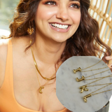 Chunky Initial Statement Necklace - Gold/Silver