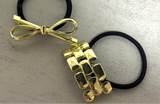 Set of 2 - Gold Glossy Hair Cuffs - Luna & Bow knot
