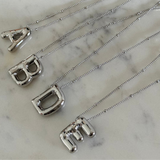 Chunky Initial Statement Necklace - Gold/Silver