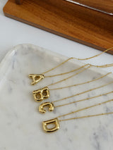 Chunky Initial Statement Necklace - Gold/Silver