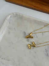 Chunky Initial Statement Necklace - Gold/Silver