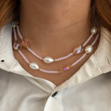 Rose Pearl Layered Necklace