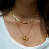 Dragonfly necklace with Snake Chain