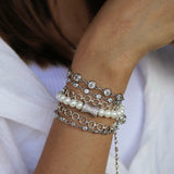 Oceanic Silver Pearl Wrap Bracelet