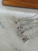 Chunky Initial Statement Necklace - Gold/Silver