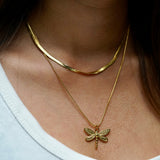 Dragonfly necklace with Snake Chain