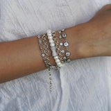 Oceanic Silver Pearl Wrap Bracelet