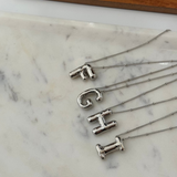 Chunky Initial Statement Necklace - Gold/Silver