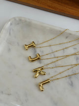 Chunky Initial Statement Necklace - Gold/Silver