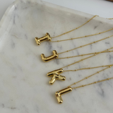 Chunky Initial Statement Necklace - Gold/Silver