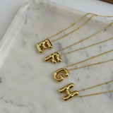 Chunky Initial Statement Necklace - Gold/Silver