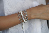 Oceanic Silver Pearl Wrap Bracelet