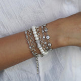 Oceanic Silver Pearl Wrap Bracelet