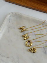 Chunky Initial Statement Necklace - Gold/Silver
