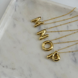 Chunky Initial Statement Necklace - Gold/Silver