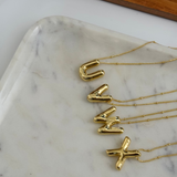 Chunky Initial Statement Necklace - Gold/Silver