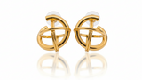 Gold Round Twist Earrings