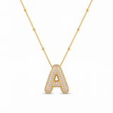 Studded Gold Chunky Initial Necklace (Newly Launched)