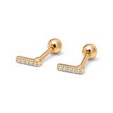 Pave Crystal Alphabet Stud Earrings