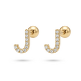 Pave Crystal Alphabet Stud Earrings