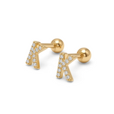 Pave Crystal Alphabet Stud Earrings
