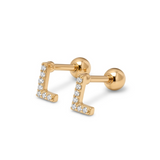 Pave Crystal Alphabet Stud Earrings