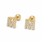 Pave Crystal Alphabet Stud Earrings