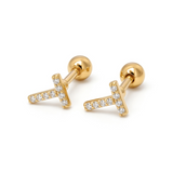 Pave Crystal Alphabet Stud Earrings