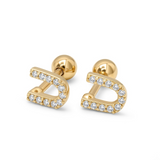 Pave Crystal Alphabet Stud Earrings