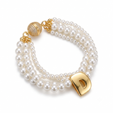 Pearl Bold Initial Magnetic Bracelet (Bestseller)
