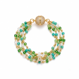 Sunshine Jade Green Initial Magnetic Bracelet