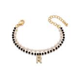 Mangalsutra Pearl Initial Bracelet