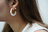 Pearl Hoops with Pearl Stud Closure
