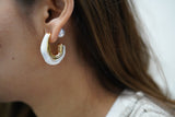 Pearl Hoops with Pearl Stud Closure