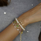 Mint Crystals & Pearl Wrap Bracelet