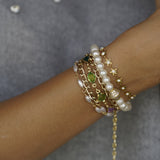 Mint Crystals & Pearl Wrap Bracelet