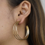 Triple Split Gold Hoops