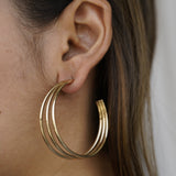 Triple Split Gold Hoops