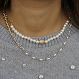 Mint Crystals & Pearl Wrap Bracelet