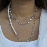 Oceanic Silver Pearl Wrap Bracelet