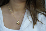 Chunky Initial Statement Necklace - Gold/Silver