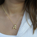 Chunky Initial Statement Necklace - Gold/Silver