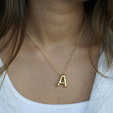 Chunky Initial Statement Necklace - Gold/Silver