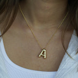 Chunky Initial Statement Necklace - Gold/Silver