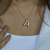 Chunky Initial Statement Necklace - Gold/Silver