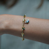 Crowned Evil Eye Charm Bracelet