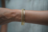 Set of 4:Luster Bracelet, Studded stackable cuff, Arrow Studded Cuff, Signature Bangle Cuff