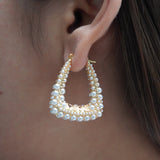 Statement Abstract Pearl Earrings